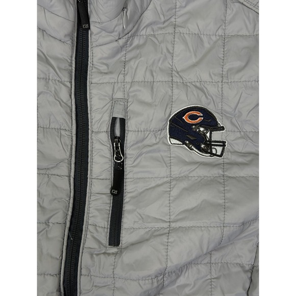 Cutter & Buck Jacket Mens Small Gray Quilted Puffer Hooded Chicago Bears - Picture 5 of 13